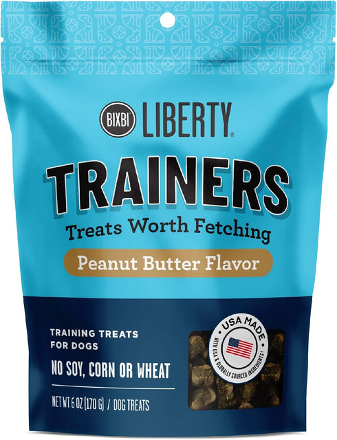BIXBI Liberty Trainers, Peanut Butter - Small Training Treats for Dogs -