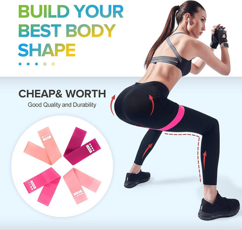 Portzon Resistance Loop Exercise Bands, Suitable for Arm, Leg Stretching and Strength Training