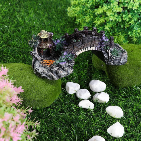 Fish Tank Decoration, Poly Resin Bridge for Aquariums, Fish Tank, Gardens