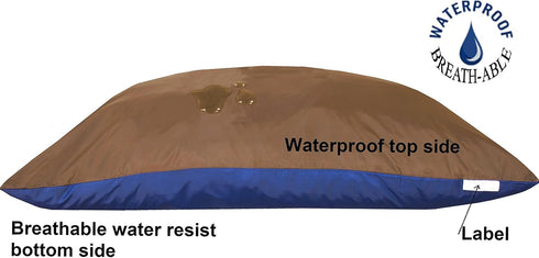 Dogbed4less Waterproof/Water Resistant Zipper Internal Pet Dog Bed Cover for Jumbo XXXL Large Pillow Bed, 55"X47" FLAT