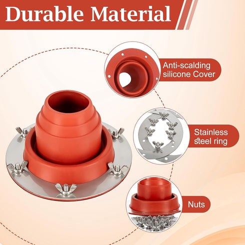 Tent Stove Jack Kit, Silicone High Temp Flexible Roof Jack Pipe Boot for Bell Tent, Yurt, and Wood Burner