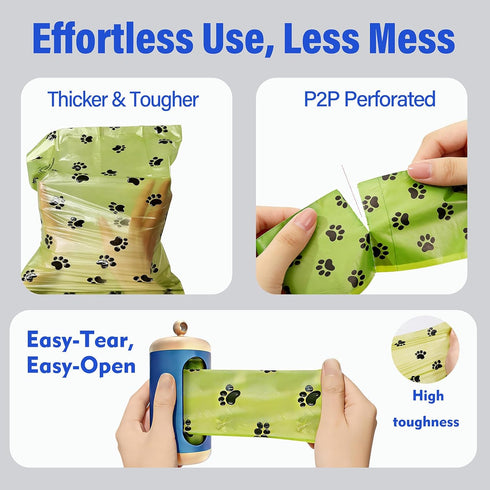 2 Dog Poop Bag Dispenser, Upgraded Aluminum Poop Bag Holders for Leashes, Durable Leakproof Pet Waste Holder