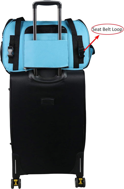 EliteField Soft Sided Pet Carrier (3 Year Warranty, Airline Approved), Medium: 17" L x 9" W x 12" H, Sky Blue
