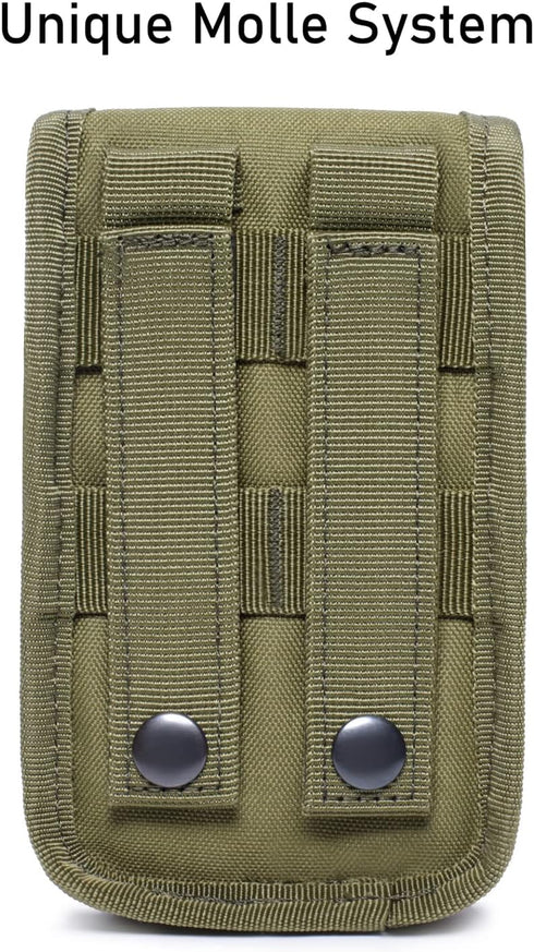 Tactical Molle Phone Pouch EDC Cellphone Holder with US Flag Patch & Molle Key Ring Organizer