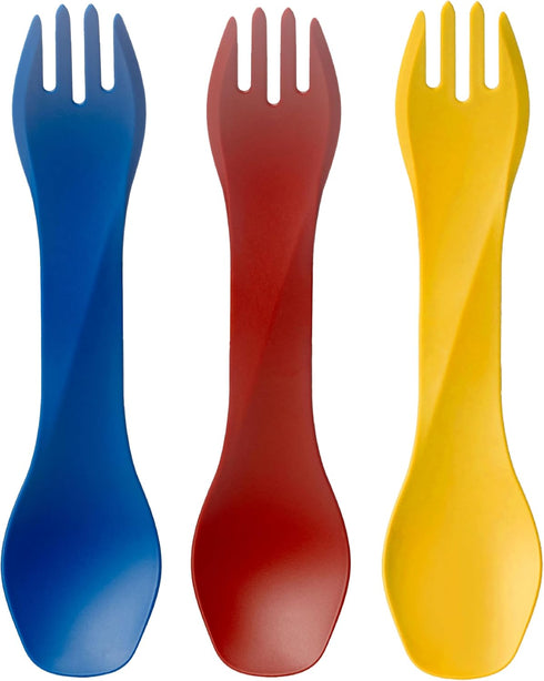 humangear GoBites Uno 3-Pack | Portable & Convertible Dining Ware | Travel & Camping Utensils | Multi-Functional Spork