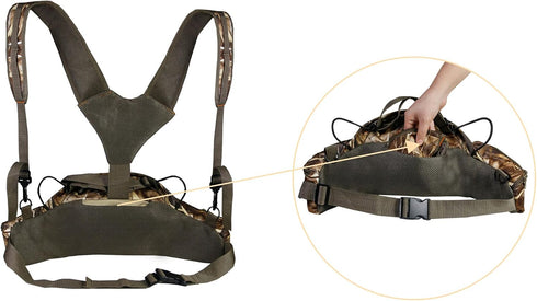UNISTRENGH Hunting Camo Fanny Pack with Harness, Waist Pack Pouch for Hiking