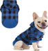 KOOLTAIL Plaid Dog Hoodie Pet Sweater with Hat and Pocket for Small Medium Large Dogs, Soft Winter Coat, Blue M