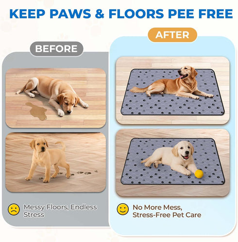 2 Pack 63"x63" Fostanfly Non-Slip Washable Pee Pads for Dogs, Large Ultra-Absorbent and Leak-Proof Reusable Potty