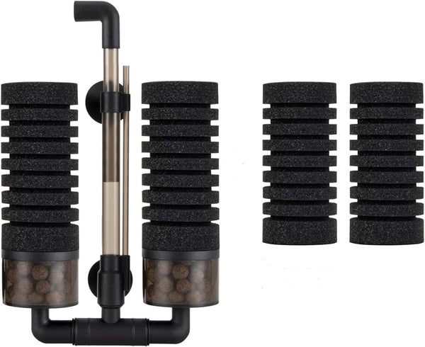 hygger Aquarium Double Sponge Filter for Fresh Water and Salt-Water Fish Tank