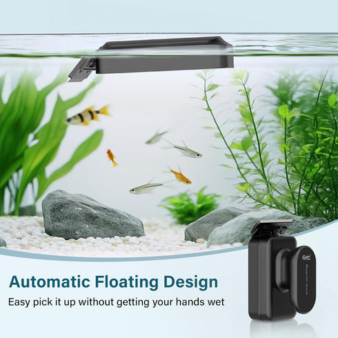 0.6 Inch hygger Aquarium Magnetic Glass Clean Tool, Algae Scraper for Thick Fish Tank Floating Scrubber Brush with Two
