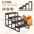 Dog Stairs for High Beds - 4 Steps for Small Medium Dogs, Easy to Walk on Pet Steps for Beds and Cars