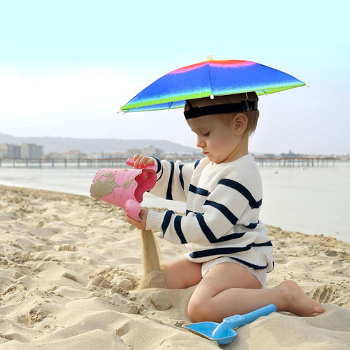 Guyuyii 4-Pack Hands-Free Umbrella Hat - All-Weather Protection for Festivals, Hiking, Beach Fun, Outdoor Activities