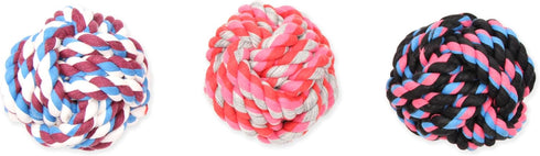 Mammoth Flossy Chews Monkey Fist Ball, Premium Cotton-Poly Rope Ball Toy for Small to Medium Dogs