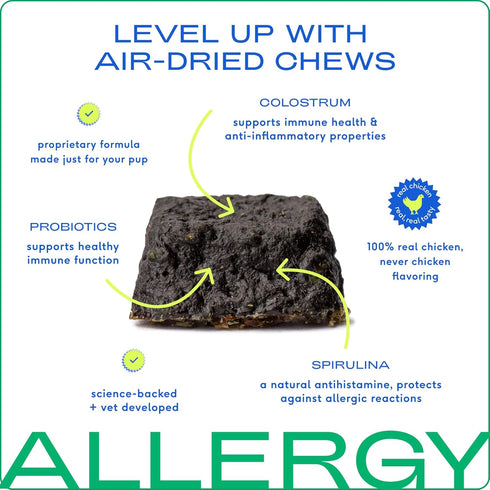 Native Pet Dog Allergy Chews - All Natural Relief with Probiotics and Colostrum for Itchy Skin, 60 Chews