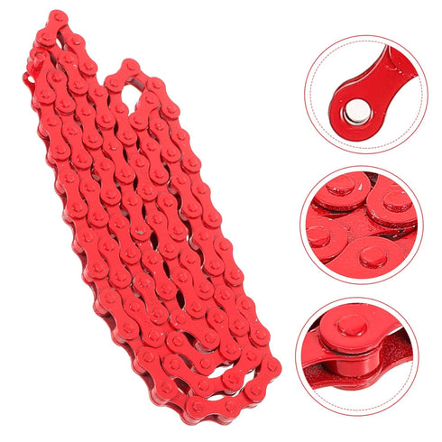 Toddmomy Red Bicycle Chain Accessories, Single Speed Bike Chain, Steel Road Vehicles