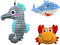 Squeaky Plush Dog Toy Pack for Puppy - 3pcs Stuffed Chew Toys for Small Breeds with Squeakers.