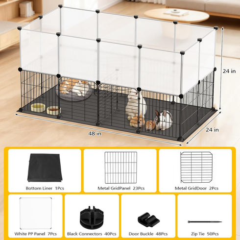 26 47.2" 23.6" 23.6",Puppy XiaZ Small Animal Playpen Panels, Guinea Pig Cages with Waterproof Mat x x Play Pen