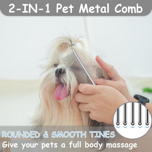 GUBCUB 7 Pack Pets Grooming Brush Comb Kit,Double-Side Deshedding Dematting Dog Brush,Undercoat Rake for Dogs