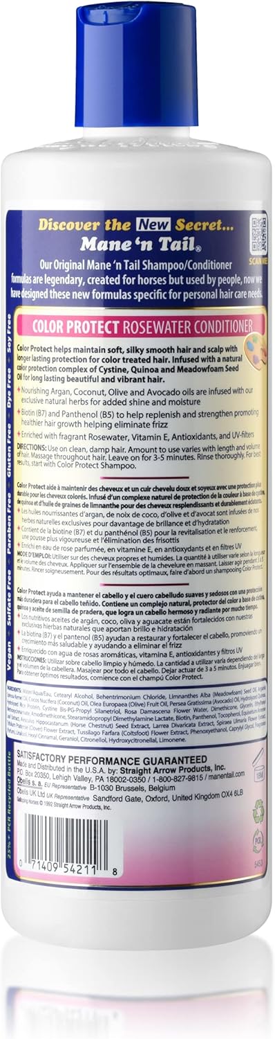 (20 Oz Mane 'n Tail Color Protect Shampoo & Conditioner Each) Sulfate & Paraben Free, Vegan, with Cystine, Quinoa