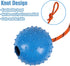2 Pack Dog Ball, K9 Ball, Solid Rubber Ball on Rope for Reward, Fetch, Play (Blue and Red)