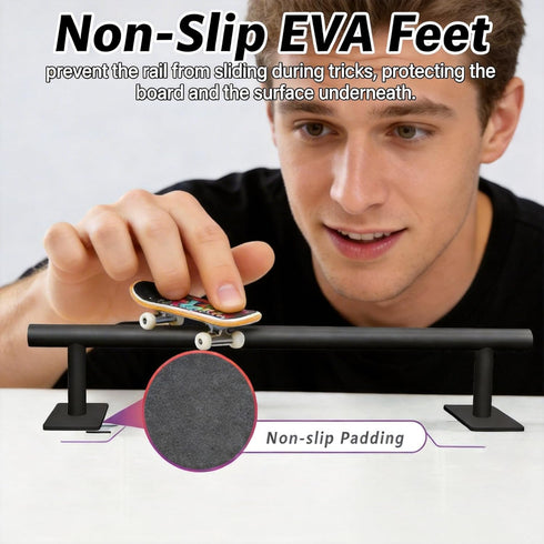 Professional Fingerboard Flat Rail Premium Solid Steel Construction Deck Ramp Skateboard Obstacle Powder Coated Finish