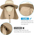 IYEBRAO Mens Outdoor Sun Hat, UV Protection Wide Brim Fishing Hat with Face Neck Flap for Hiking Safari Gardening UPF