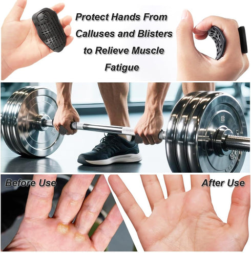 OSHOTX Anti-Slip Workout Grips, Rubber Gym Palm Protectors for Weight Lifting, Pull-Ups, Dumbbell, Fitness Training