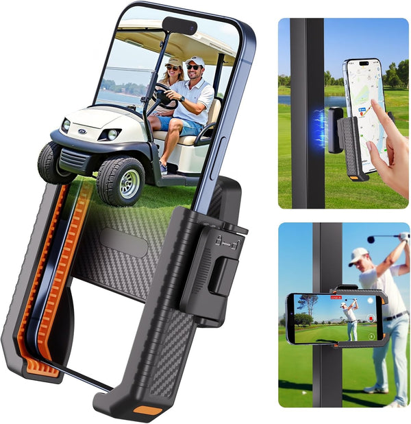 Aourxiv Magnetic Golf Cart Phone Holder, Powerful N52 Magnet Base, Fits EZGO, Club