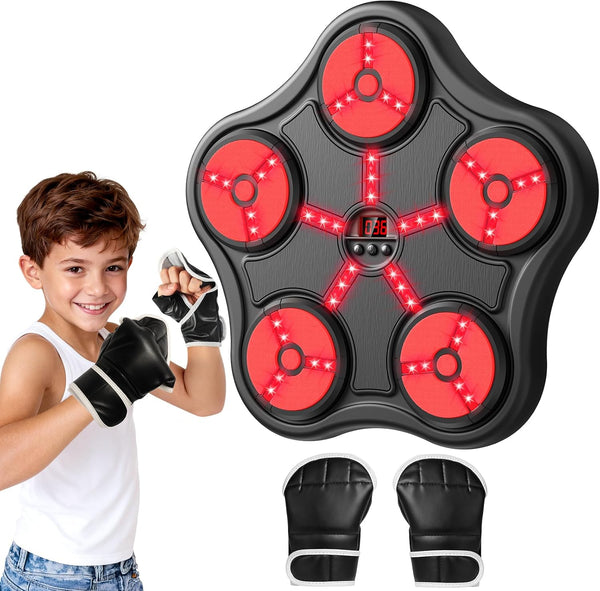 Scvcid Cool Boxing Machine Toys for Kids Aged 5-12, Wall-Mounted Smart Bluetooth Punching