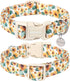 DOGWONG Female Cotton Dog Collar, Sunflower Dog Collar Durable Soft Natural Fabric Spring Pet Dog Collar Cute Summer Puppy Necklace for Small Medium Large Dog