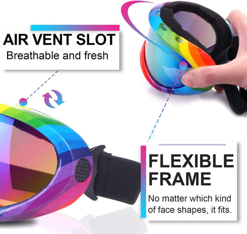 Ski Goggles, Pack of 2, Snowboard Goggles for Kids, Youth, Men
