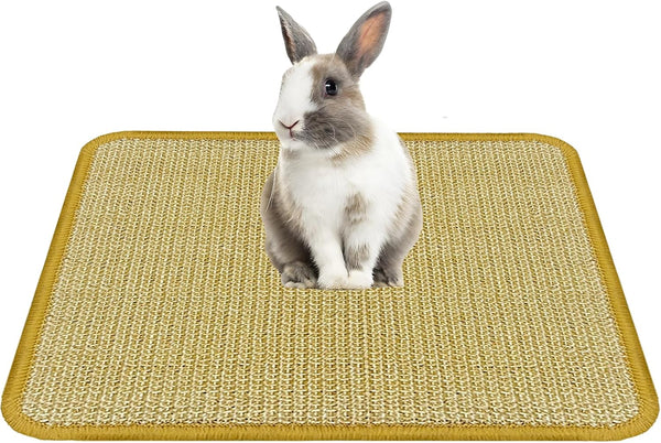 DYAUS Bunny Scratch Pad, Natural Sisal Rabbit Scratching Mat for Claws and