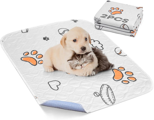 Washable Pee Pads for Dogs, 2 Pack Small 18"x24" Super Absorbent Reusable