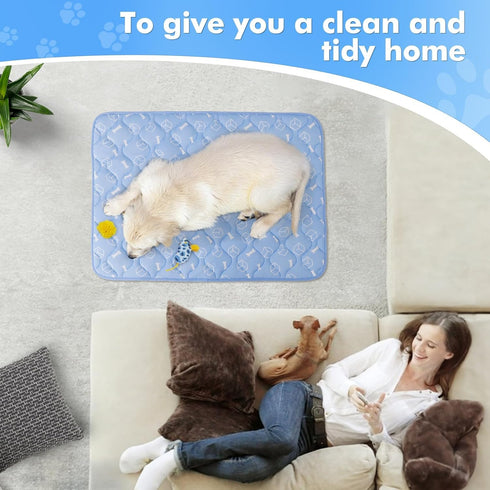 Rywell Dog Cooling Mat 2.0 - 44 * 32 Thicken Cooling Mat for Extra Large Dog, Waterproof Color Changing Fiber