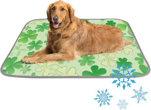 imiBBWQu Cooling Pad St Patrick Day Green Clovers Summer Cooling Mat Washable Summer