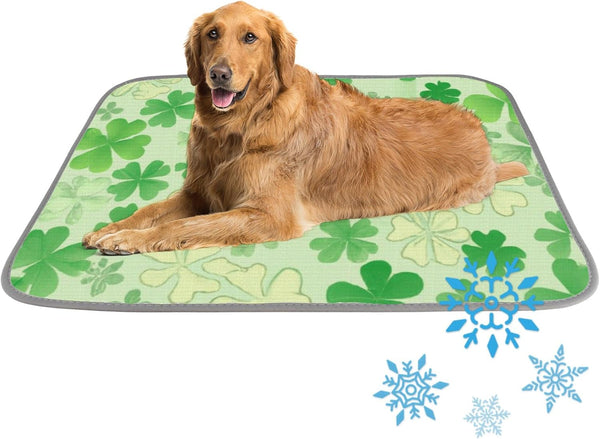imiBBWQu Cooling Pad St Patrick Day Green Clovers Summer Cooling Mat Washable Summer
