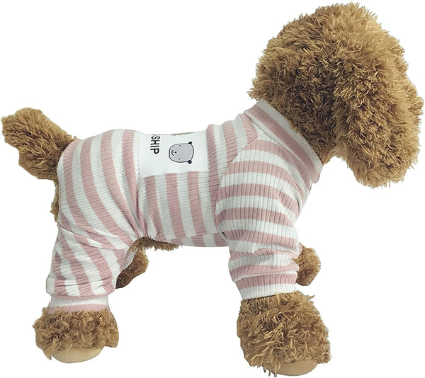 Dogs PJS Clothes for Small Dogs - Girl Puppy Pajamas Long Sleeved Onsie Warm Coats Jumpers Outfits