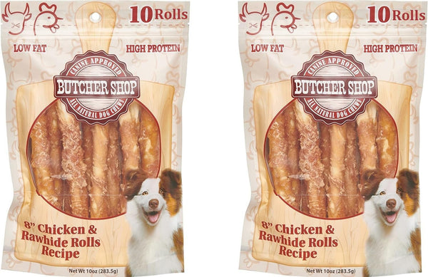 Generic Butcher Shop 8 Chicken & Rawhide Rolls Dog Treats (2 Pack -
