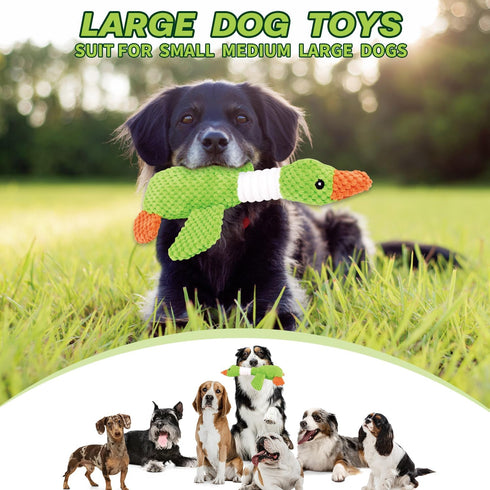 Dog Plush Toys for Large Dogs, Durable Squeaky Duck Chew Toys for Small Medium Large Breed Puppies