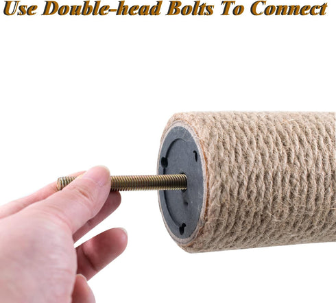 2 Pack Cat Scratching Posts - Jute Rope Replacement Scratcher Refill for Cats Cube Tower Interactive Toys