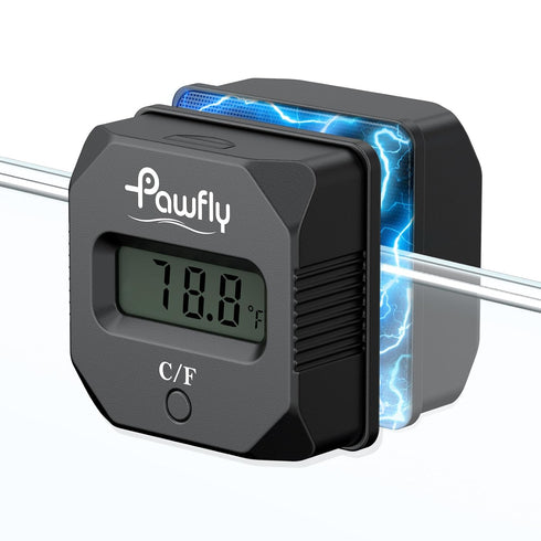 Pawfly Aquarium Magnet Glass Cleaner with Thermometer Digital, 2 in 1 Thermometer