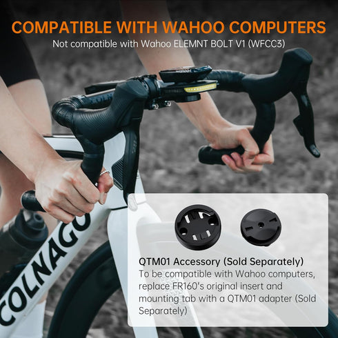 RAVEMEN FR160 Compatible with Garmin Cycling GPS Computer - IPX6 Waterproof Bicycle Front Light with 6 Modes