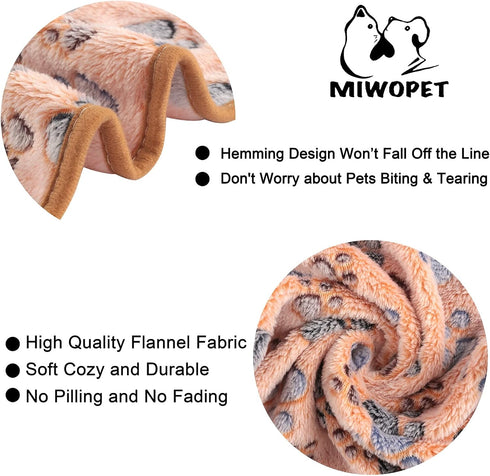 3 Pack Cat and Dog Blanket Soft & Warm Fleece Flannel Pet Blanket, Great Pet Throw for Puppy, Small Dog, Medium Dog & Large Dog (Small) by MIWOPET