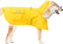 Dog Waterproof Raincoat with Poncho Hoodie, High Reflective Adjustable Yellow Pet Rain Jacket for Small Medium and