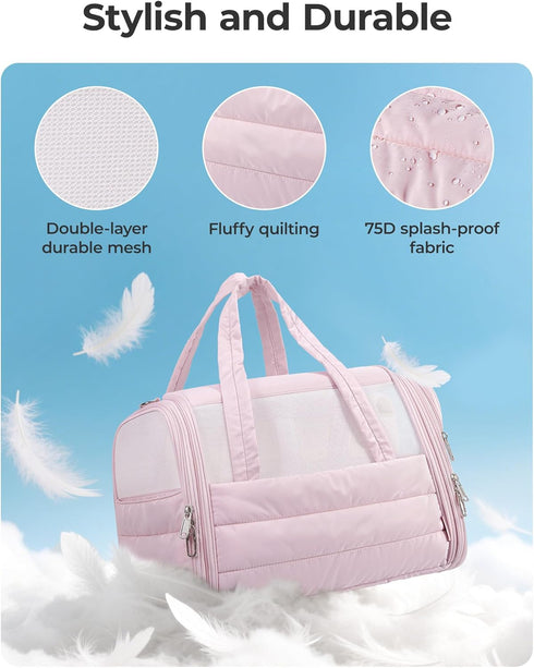 20 Lbs BAGSMART Cat Carrier: Soft-Sided Pet Carrier for Small Medium Cats Dogs Puppy Quilted Collapsible Puffy Travel