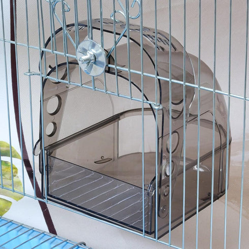 Bird Bath Cage, Cleaning Pet Supplies Cockatiel Bird Clear Bathtub with Bottom Drawer for Little Birds