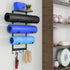 LSK Yoga Mat Holder Wall Mount, Black Storage Rack for Home Gym with 5 Hooks for Fitness Accessories