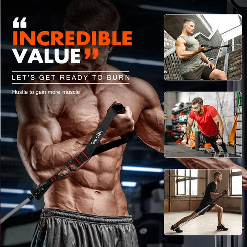 Resistance Bands with Handles, Exercise Bands, Workout Bands with Door Anchor and Ankle Straps for Heavy Training