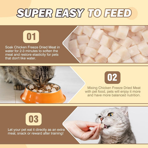 Freeze Dried Chicken,Freeze Dried Chicken Dog Treats Natural No Additives,Single Ingredient,High Protein,Suitable