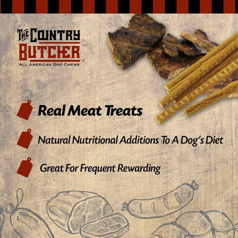 COUNTRY 10 Count THE BUTCHER Filled Cow Hooves, Soft to Aggressive Chewers, Small, Medium, and Large Breed Dog Treat